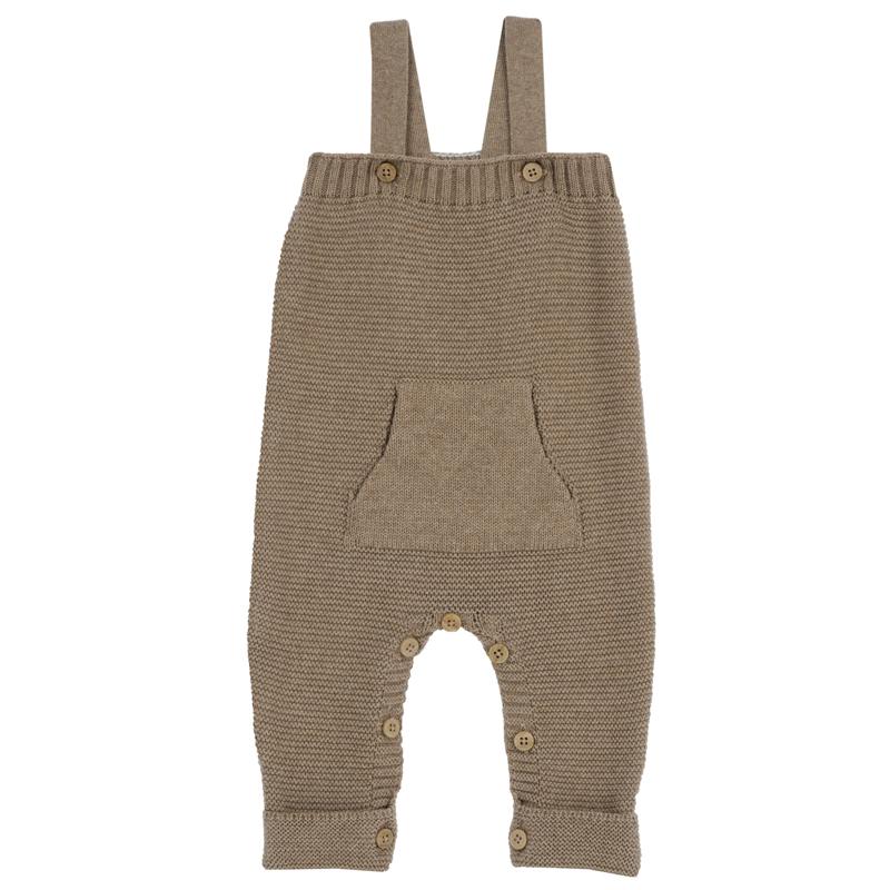 LONG DUNGAREES - DARK NATURAL