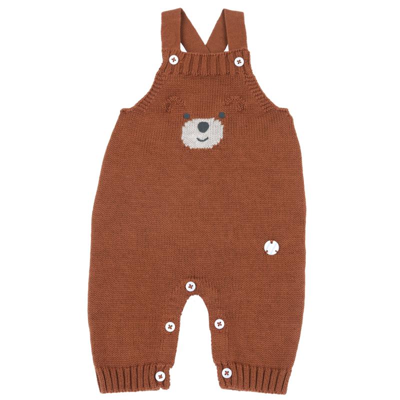LONG DUNGAREES - MEDIUM BROWN