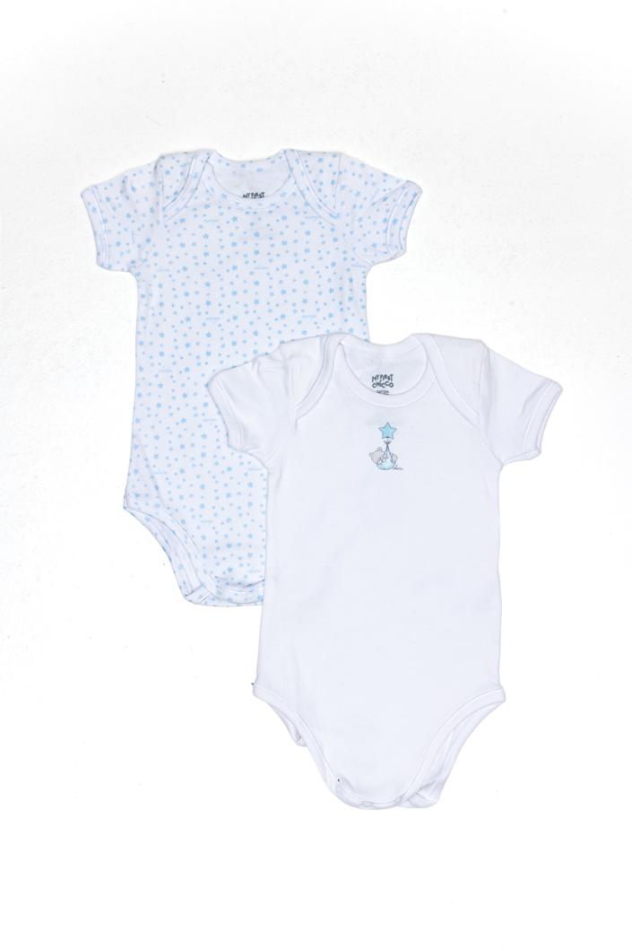 BODYSUIT SLEEVELESS 2 PACK - WHITE/LIGHT BLUE