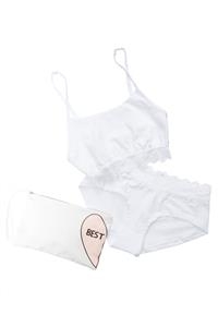 SET 2: BRA + SLIPS - STAR/WHITE
