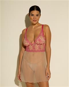 NIGHT DRESS - FLORI PINK
