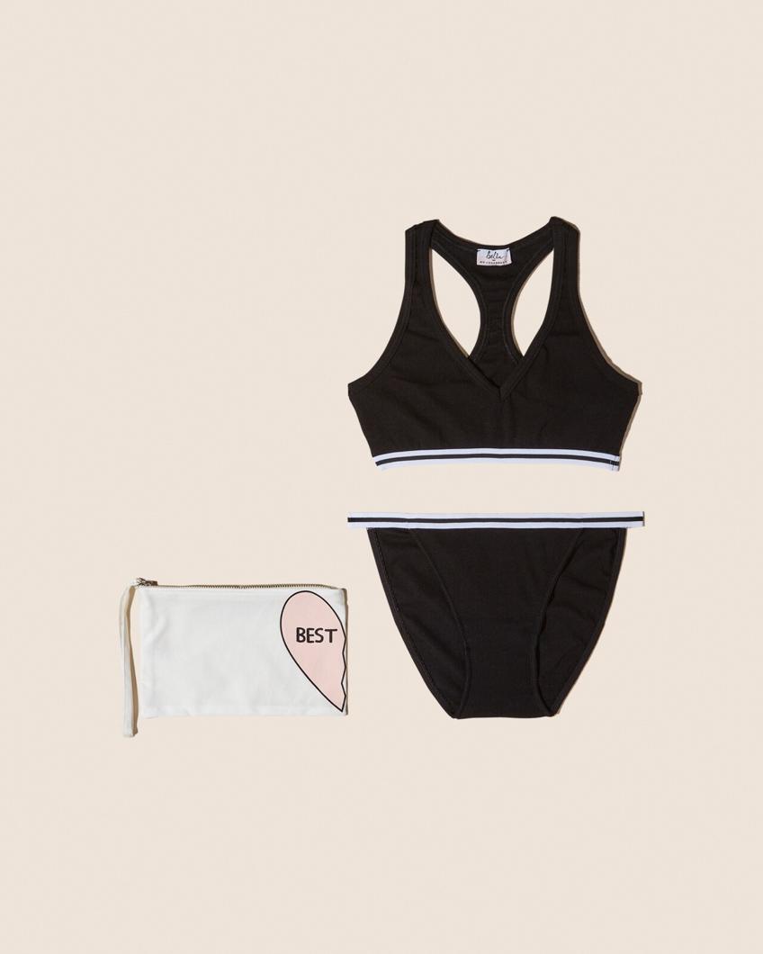 SET 2: BRA + SLIPS - BLACK