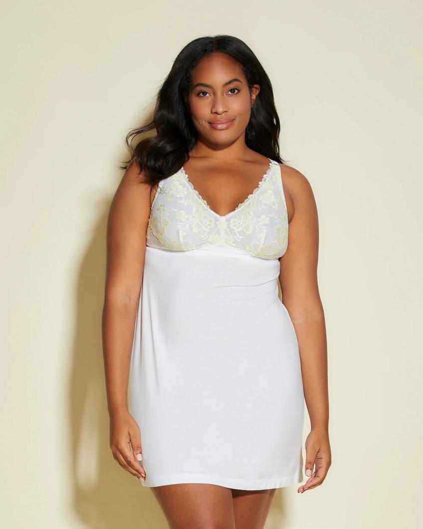 NIGHT DRESS - MIGNONETTE/WHITE