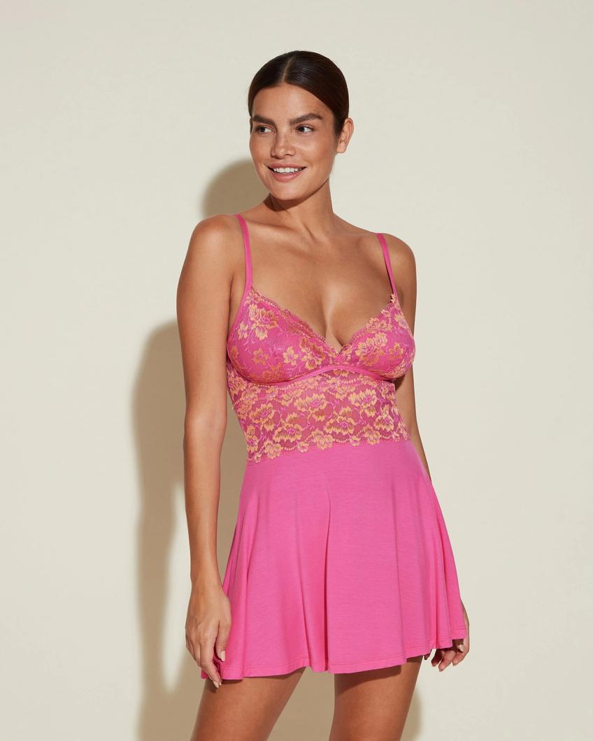 NIGHT DRESS - RANI PINK/GOLD