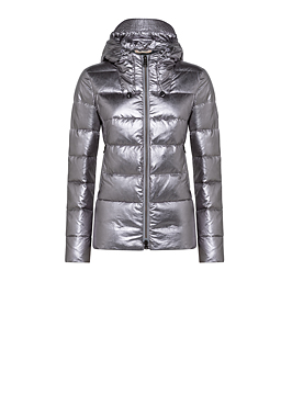 DOWN JACKET SHORT - ARGENTO