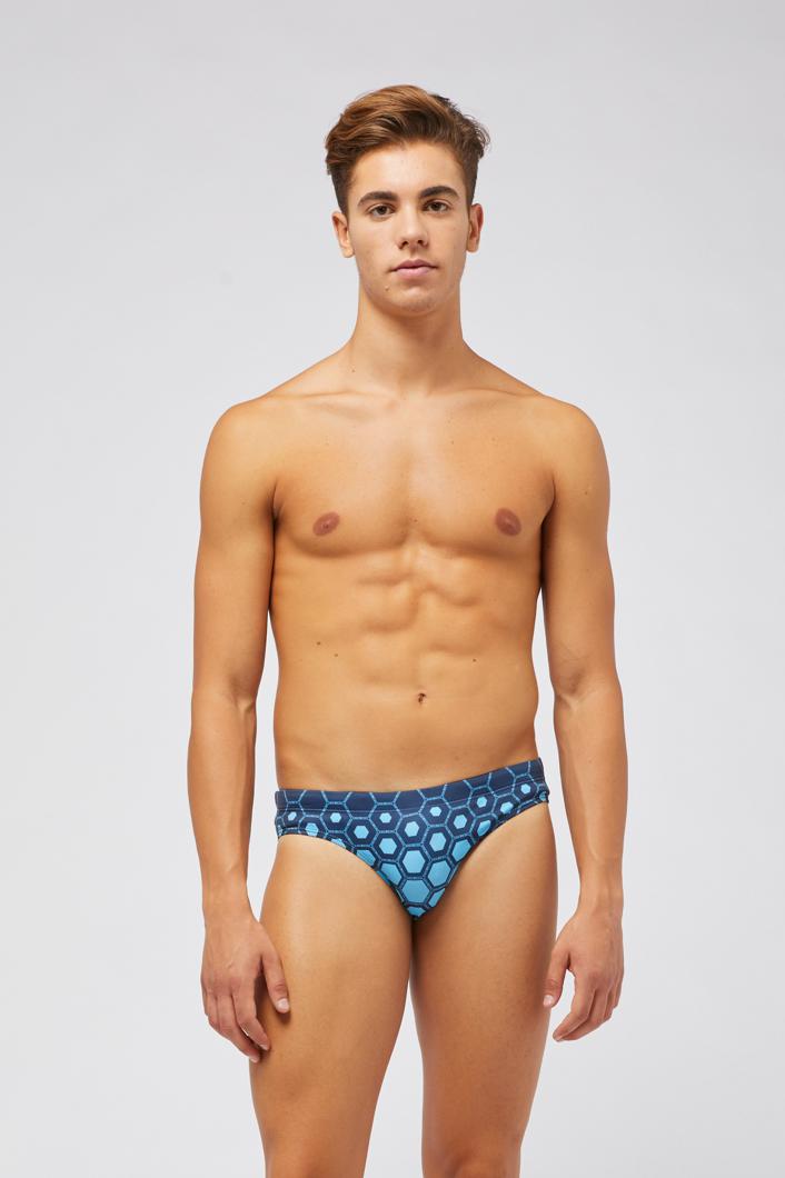SWIM BRIEF - TURQUOISE PRINT