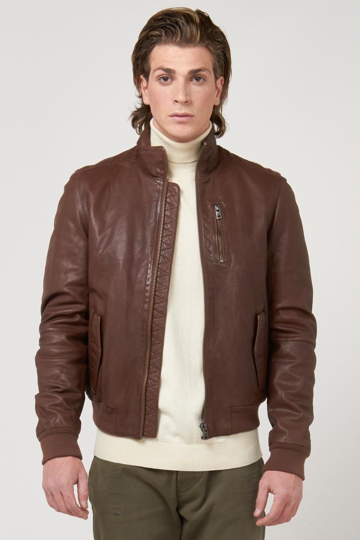 LEATHER JACKET - MEDIUM BROWN