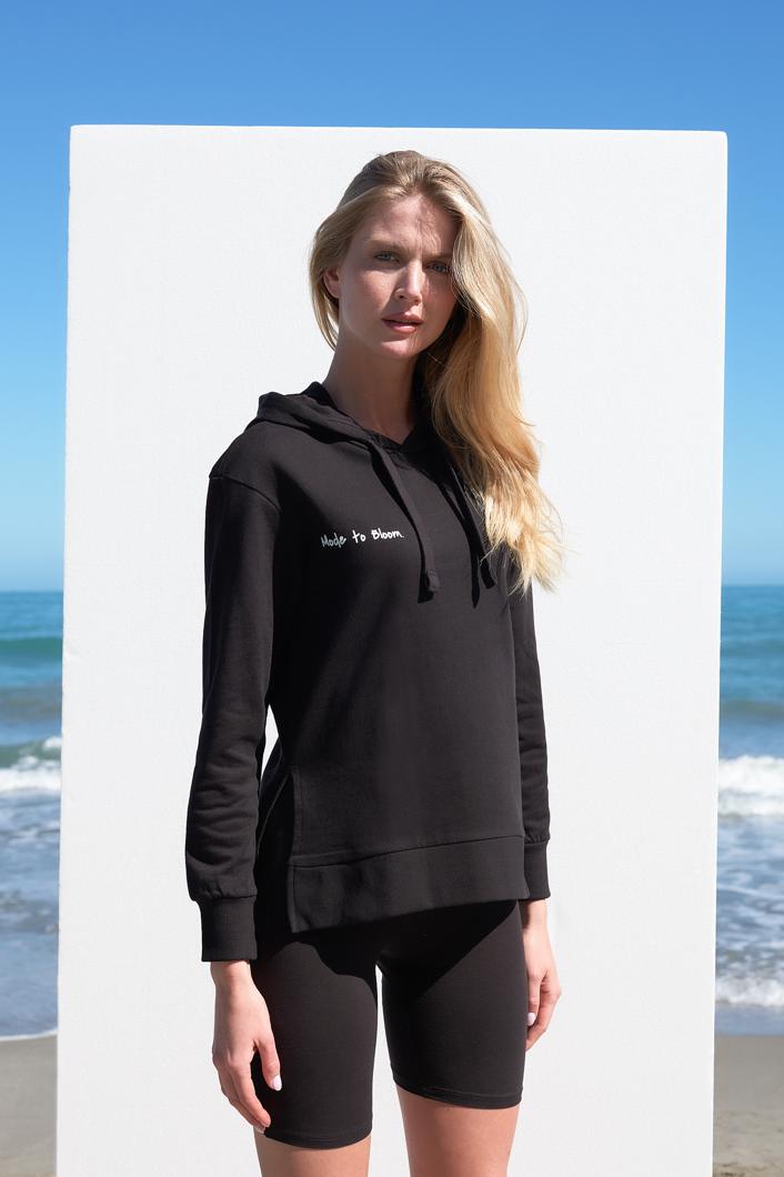 SWEATSHIRT - BLACK PRINTED M