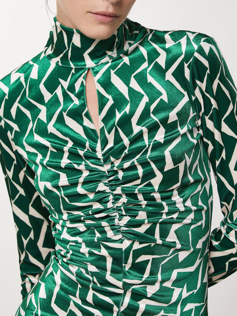 DRESS - GEOMETRIC GREEN