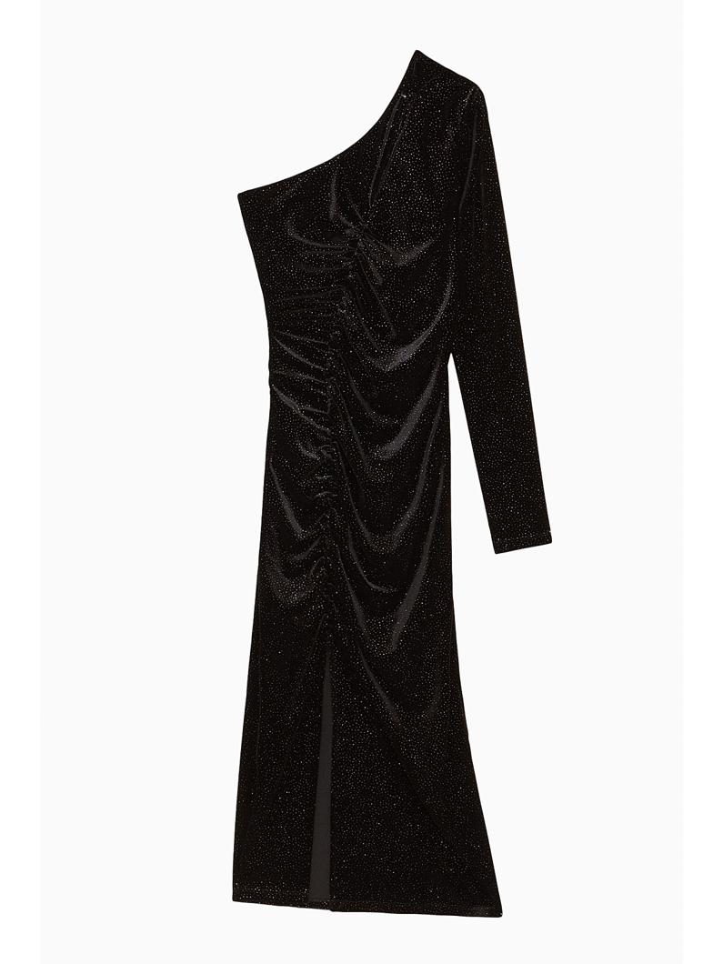 DRESS - BLACK&PURPLE GLITTER