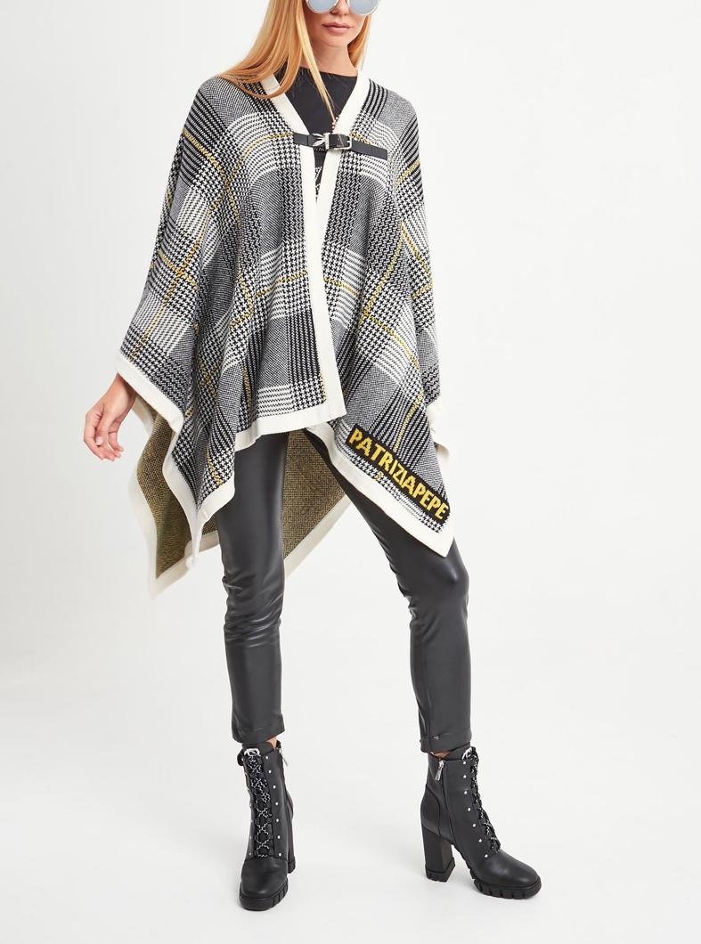 PONCHO - BLACK&WHITECHECK