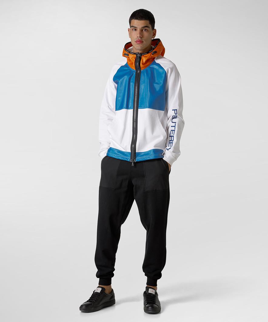 SWEATSHIRT - BIANCO OFF WHITE - MEDITERRANEO - ARANCIONE