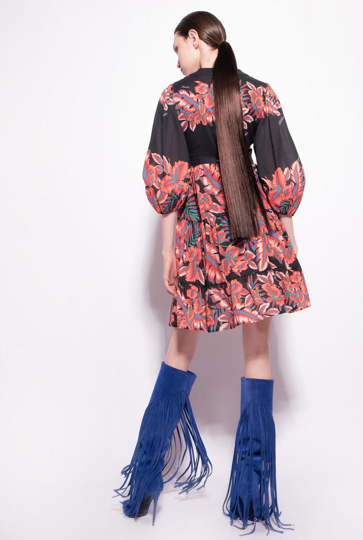 DRESS - BLACK/RED MULTI