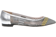BALLET FLATS - BLACK/WHITE/SILVER/BLACK