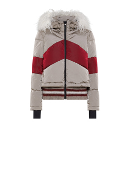 DOWN JACKET - TAUPE/CUOIO CORDOVANO