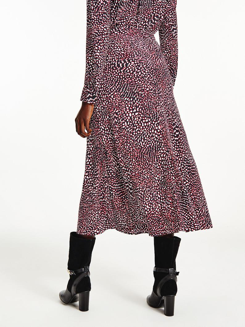 SKIRT - FEATHER PRT/ RED W