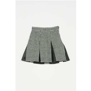 SKIRT - PIED DE POULE NEVE/NERO