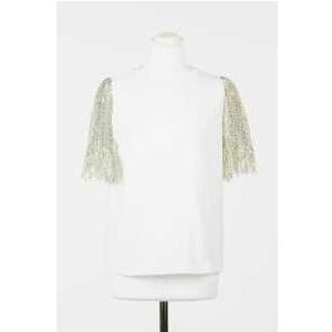 T-SHIRT - NERO/PIZZO BICOLOR