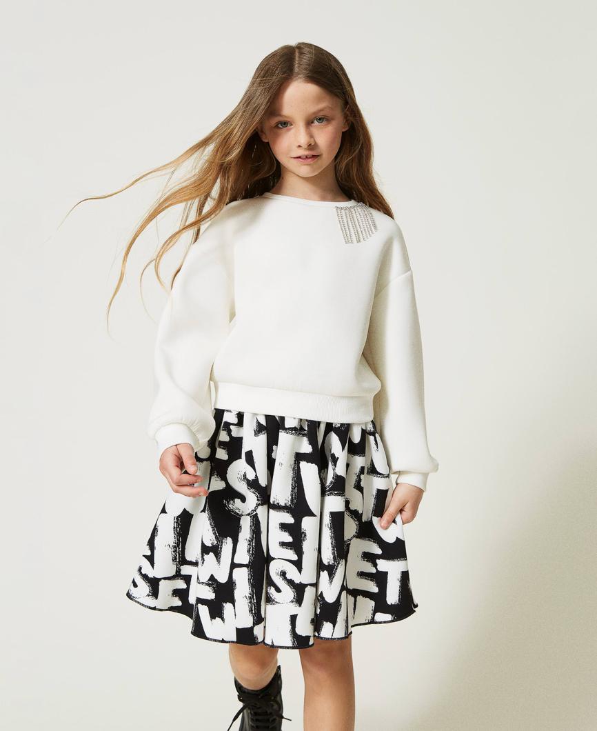 SKIRT - ST.LOGO NERO/NEVE