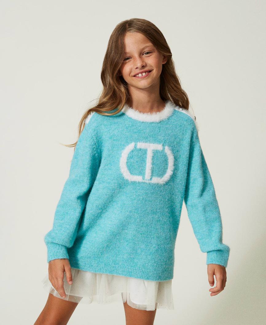 DRESS - BIC.VERDE ACQUA/OFF WHITE